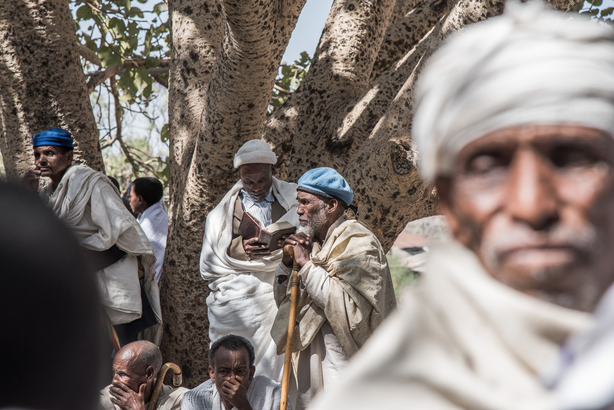 Rouwen in Lalibela in Ethiopië