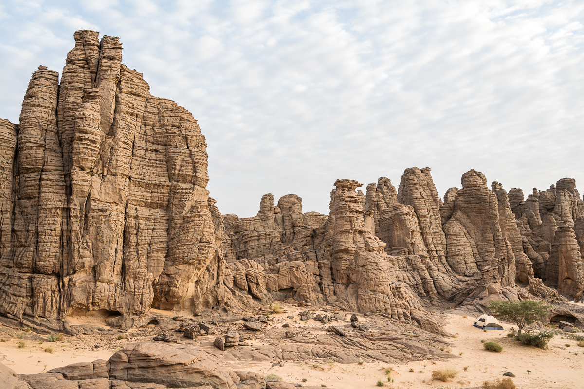 Kampeerplaats in Tassili n'Ajjer in Algerije